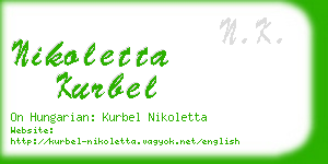 nikoletta kurbel business card